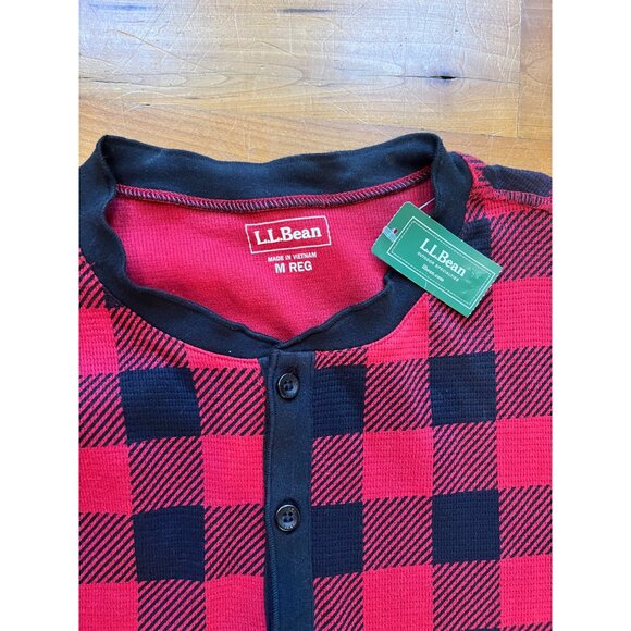 L.L. Bean Mens Plaid Onepiece Pajamas With Button Front & Cuffs Christmas Small - Picture 7 of 8